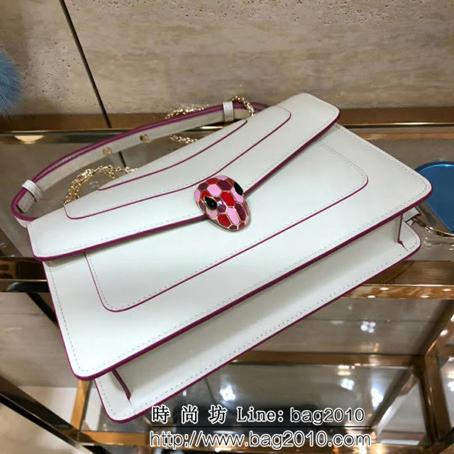 BVLGARI寶格麗 原單品質 最新款蛇頭扣環 奶白色 時尚手提肩背包 39174 FYD1299